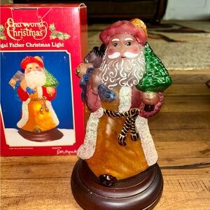 Merck • 2002 • Santa Claus • Regal Father Christmas • Lighted Glass Decor •W/Box